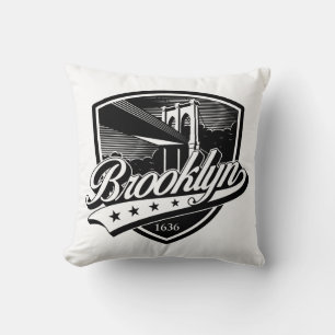 Elegant Brooklyn Shield and Swoosh Design Cushion