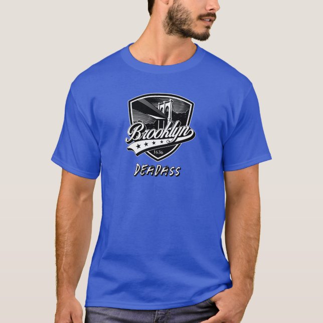 Elegant Brooklyn Swoosh Logo Design T-Shirt (Front)