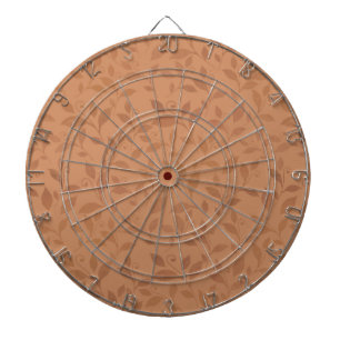 Elegant Brown Abstract Autumn Leaves Pattern Dartboard