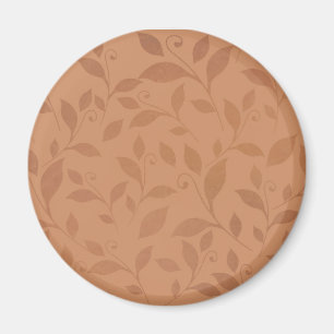Elegant Brown Abstract Autumn Leaves Pattern Magnet