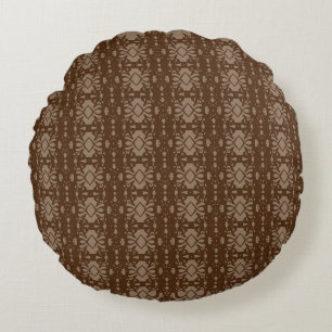 Elegant Brown and Beige Round Cushion