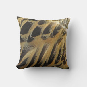 Elegant Brown and Gold Duck Feather Photo Nature Cushion
