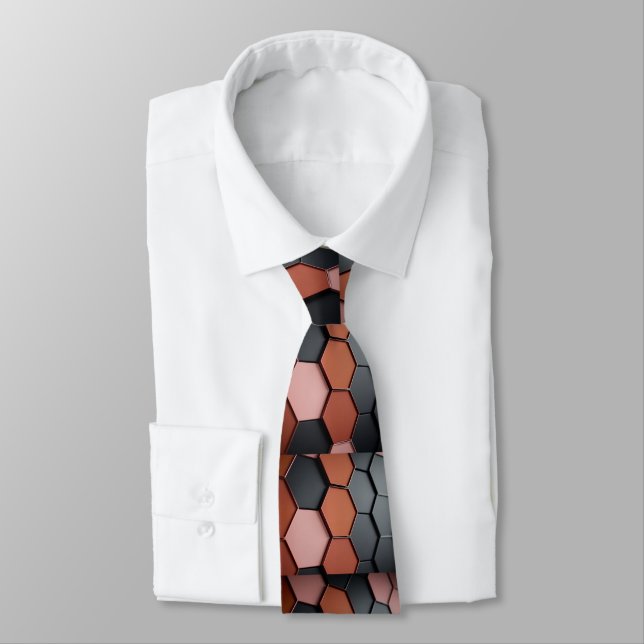 Elegant Brown and Grey Tie (Tied)