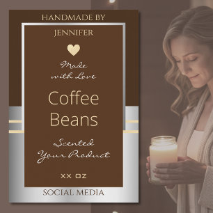 Elegant Brown and Silver Product Packaging Labels