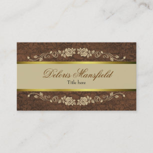 Elegant Brown and Tan Business Card