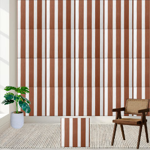 Elegant Brown and White Striped Tile