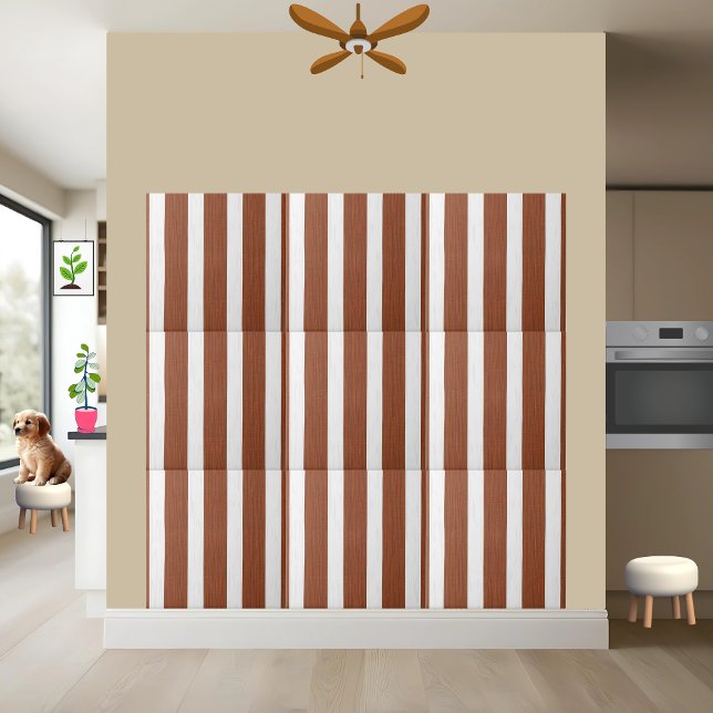 Elegant Brown and White Striped Tile (Creator Uploaded)