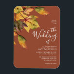 Elegant Brown Autumn Foliage Wedding Invitation Magnet<br><div class="desc">Elegant Brown Autumn Foliage Wedding Fall Wedding Invitation Magnet. Invite your family,  friends and colleagues to celebrate your special day with this elegant,  stylish and modern wedding invitation Magnet. All the texts are pre-arranged for you to personalise easily and quickly with your own details.</div>