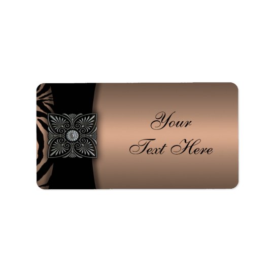 Elegant Brown Black Zebra Address Labels