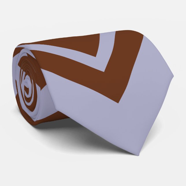 Elegant brown &blue chevron pattern Neck Tie (Rolled)