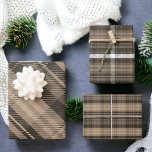 Elegant brown Christmas flannel plaid pattern Wrapping Paper Sheet<br><div class="desc">Elegant brown kraft colour Christmas flannel plaid pattern</div>