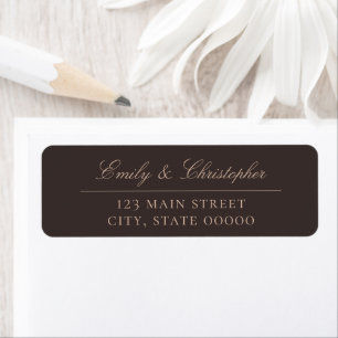 Elegant Brown Classic Wedding Return Address Label