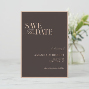 Elegant Brown Classy Old Money Wedding Save The Date