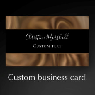 Elegant Brown Cocoa Satin Custom Professional Business Card