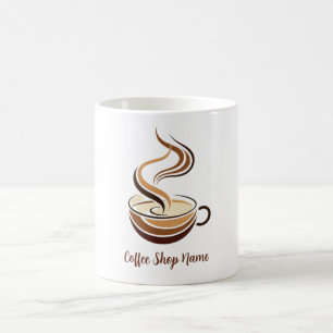 Elegant Brown Coffee  espresso business logo shop Mug