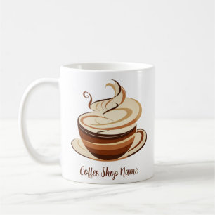 Elegant Brown Coffee espresso business logo shop Mug
