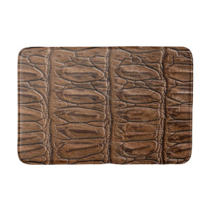 Elegant Brown Crocodile  Bath Mat