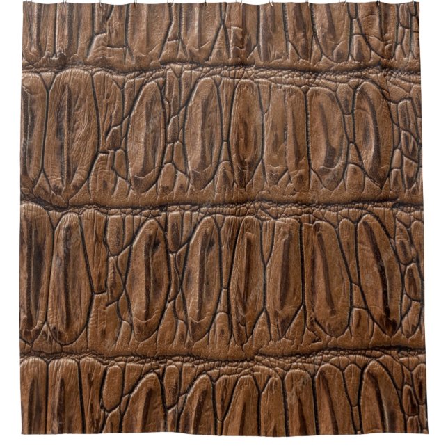 Elegant Brown Crocodile  Shower Curtain (Front)