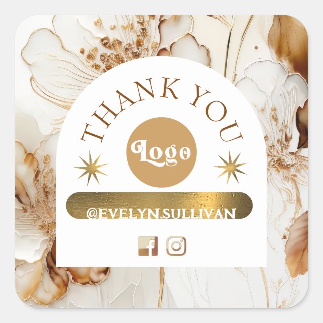 Elegant brown flowers sticker (Front)