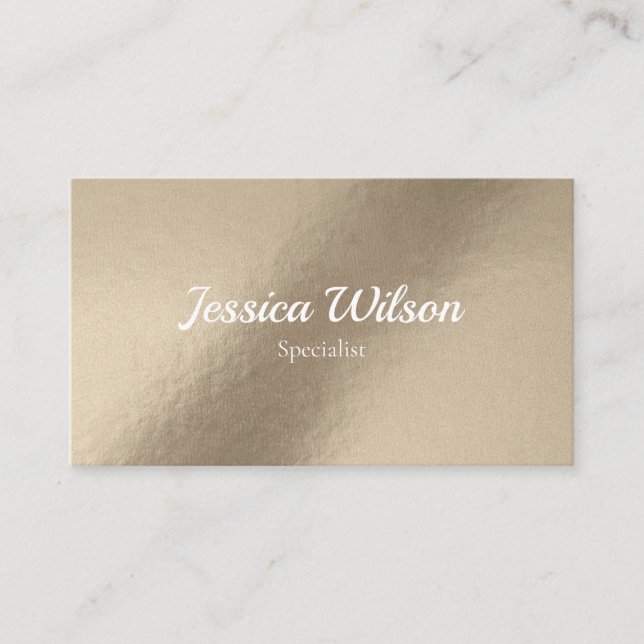Elegant brown foil gold modern business card (Front)