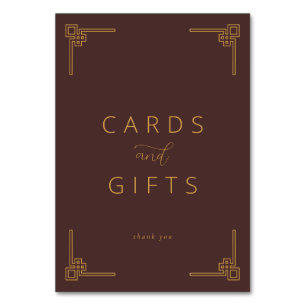 Elegant Brown Geometric Cards and Gifts Sign