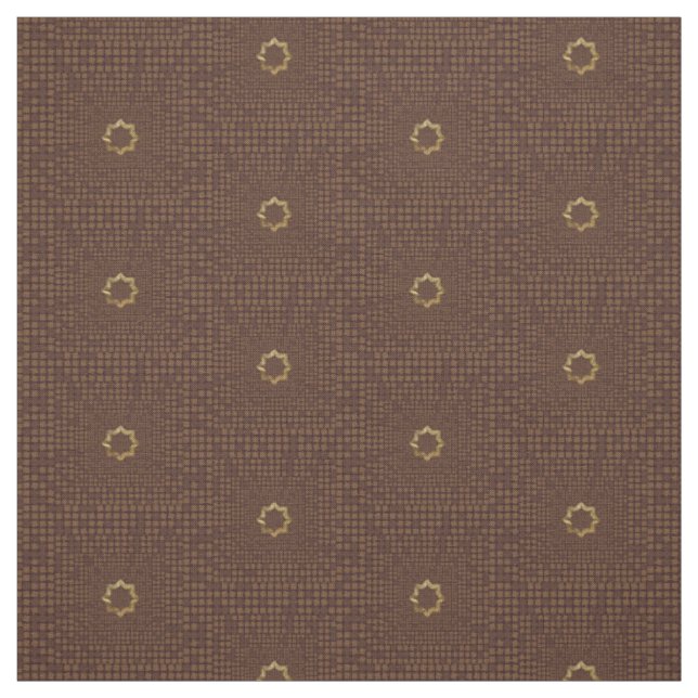 Elegant Brown Geometric Tile Pattern Fabric (Swatch)