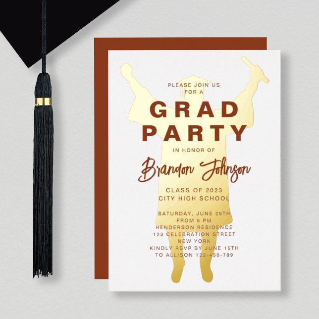 Elegant Brown Gold Graduation Party (Creator Uploaded)