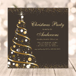 Elegant Brown Gold Sparkle Christmas Tree Party Invitation<br><div class="desc">Elegant Brown Gold Sparkle Christmas Tree Party Invitation. This design features an elegant winter design with a gold sparkle Christmas tree. Perfect for a formal corporate company holiday party. Personalise this custom design with your own party details.</div>