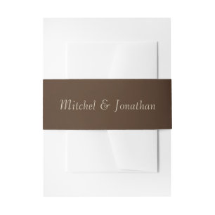 Elegant Brown & Gold String Lights Wedding Invitation Belly Band