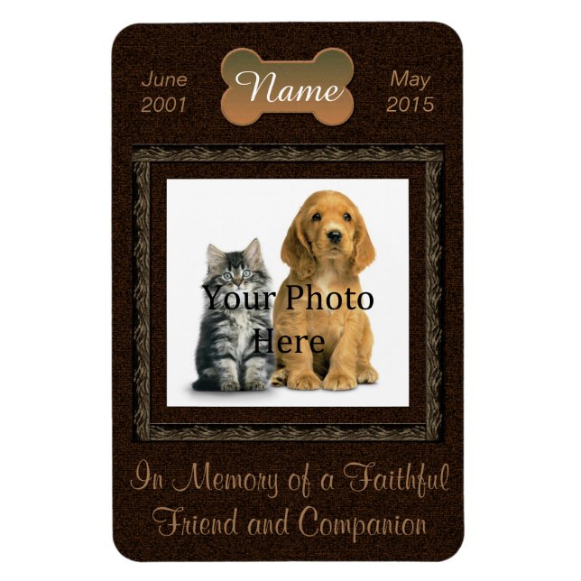 Elegant Brown In Memory of Cat or Dog Magnet (Vertical)
