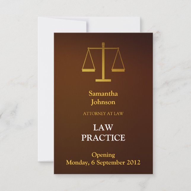 Elegant Brown Law Practice | Opening Announcement (Front)