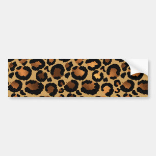 Elegant Brown Leopard Spots Wild Animal Glam Bumper Sticker