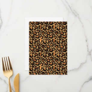 Elegant Brown Leopard Spots Wild Animal Glam Menu