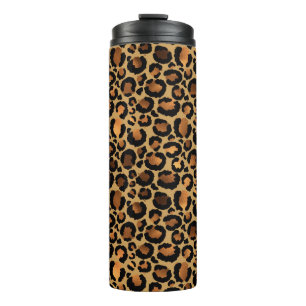 Elegant Brown Leopard Spots Wild Animal Glam Thermal Tumbler