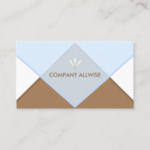 Elegant Brown, Light Blue & White Branded Business Card