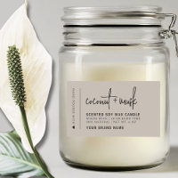 Elegant brown minimalist candle product label