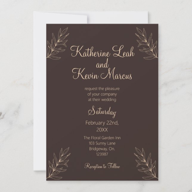  Elegant Brown Minimalist Design Invitation (Front)