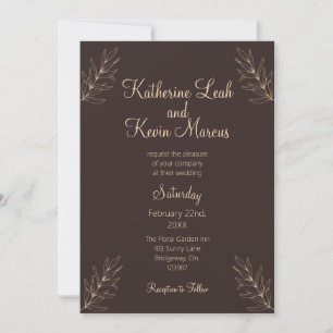Elegant Brown Minimalist Design Invitation