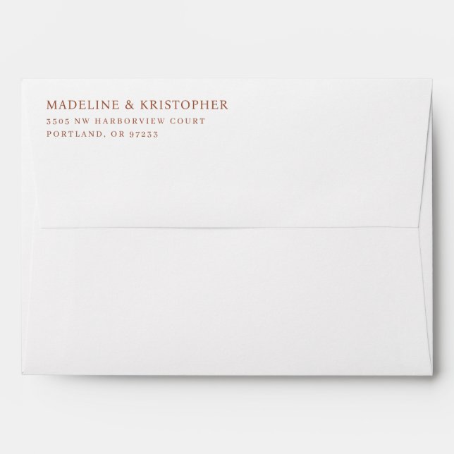 Elegant Brown Minimalist Typographic Envelope (Back (Top Flap))