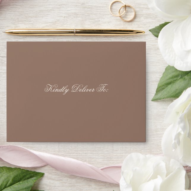 Elegant Brown Romantic Wedding Envelope (Wedding)