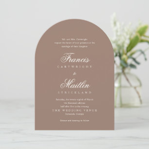Elegant Brown Romantic Wedding Invitation