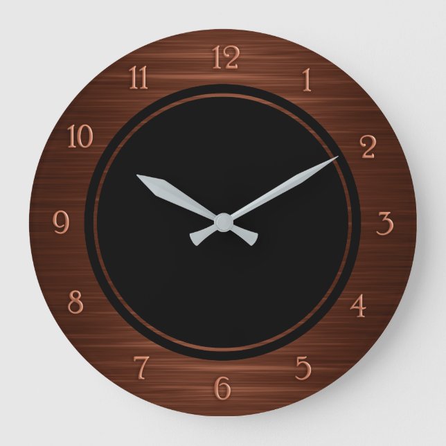 Elegant brown shaded wall clock (Front)