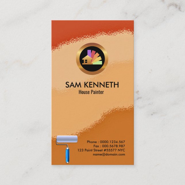 Elegant Brown Spray Paint Shades House Painter Business Card (Front)