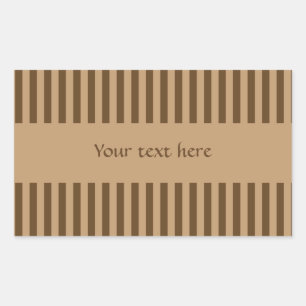 Elegant Brown Stripes Rectangular Sticker