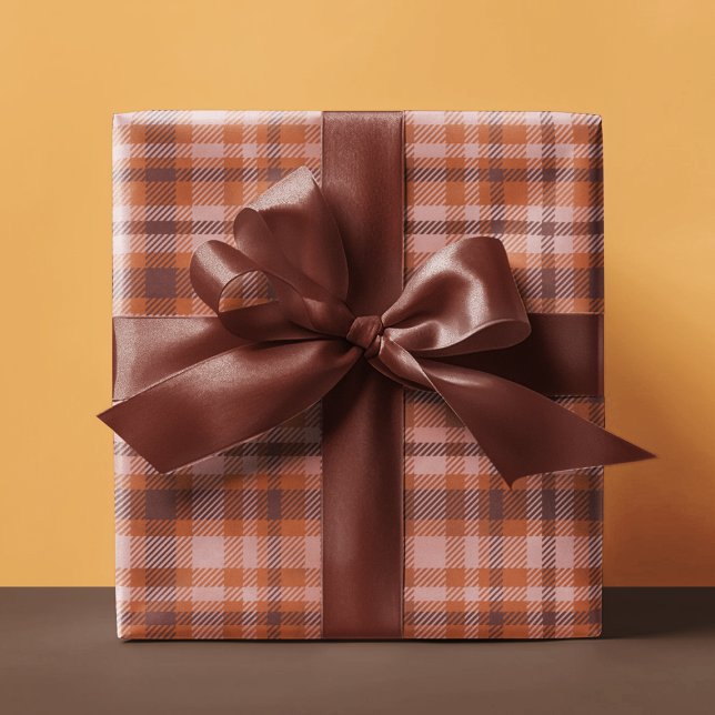 Elegant Brown Tartan Plaid Personalised Wrapping Paper (Brown Tartan Plaid Personalized Wrapping Paper
)