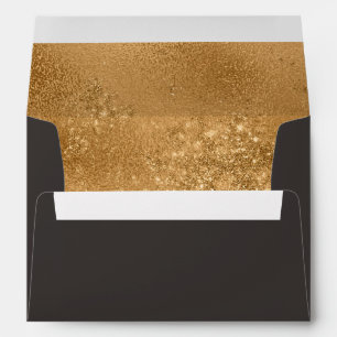 Elegant Brown Taupe Gold Glitter Envelope