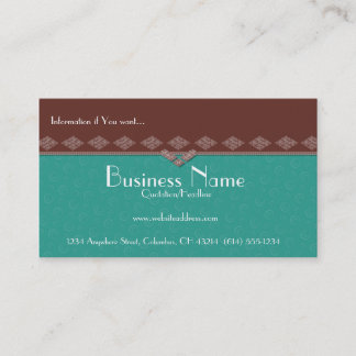 Elegant Brown & Teal Swirls Business Cards
