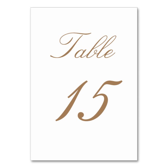 Elegant Brown two sides Table Number (Back)