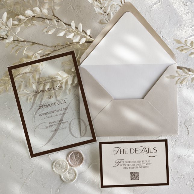 Elegant Brown We Do Wedding Acrylic Invitations (Creator Uploaded)