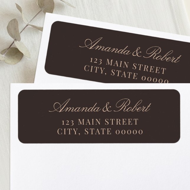 Elegant Brown Wedding Return Address (Creator Uploaded)